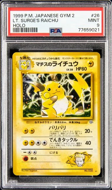 1999 Gym Challenge Lt Surge's Raichu-Holo #26 card image