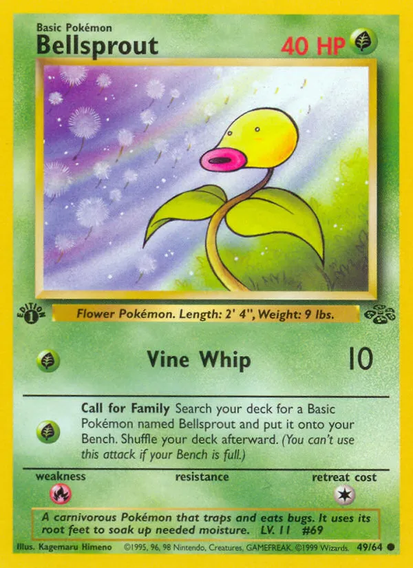 1999 Jungle Bellsprout Common #49/64 Common card image