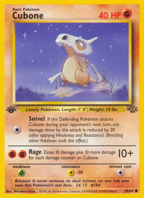 1999 Jungle Cubone Common #50/64 Common card image