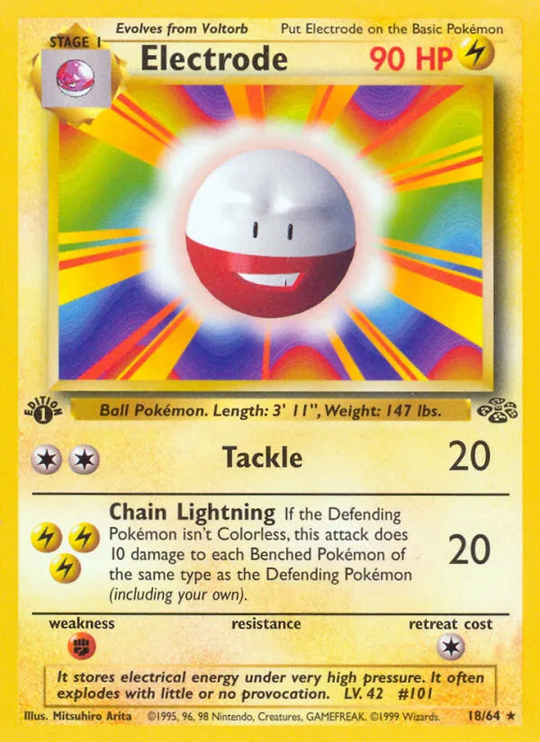 1999 Jungle Electrode #18/64 Rare card image