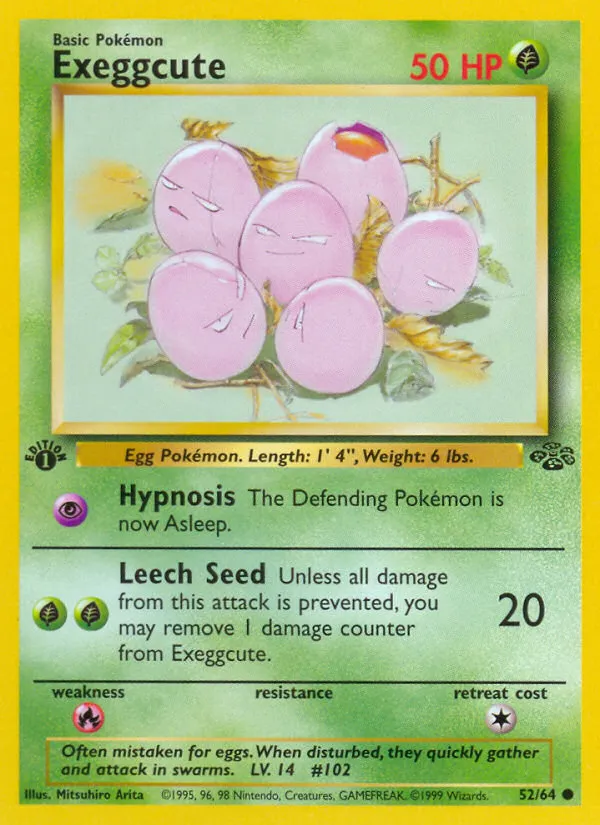1999 Jungle Exeggcute #52/64 Common card image