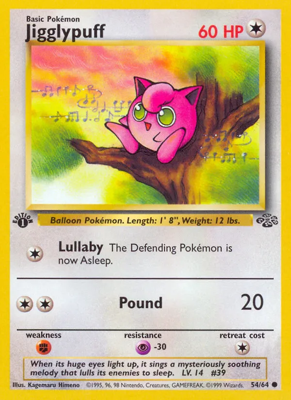 1999 Jungle Jigglypuff Common #54/64 Common card image