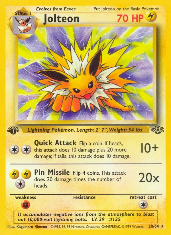1999 Jungle Jolteon Rare Holo #04/64 Rare Holo card image