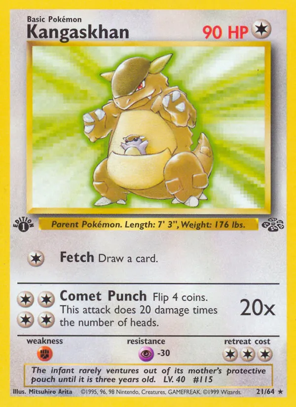 1999 Jungle Kangaskhan Rare Holo #05/64 Rare Holo card image