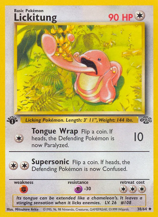 1999 Jungle Lickitung #38/64 Uncommon card image