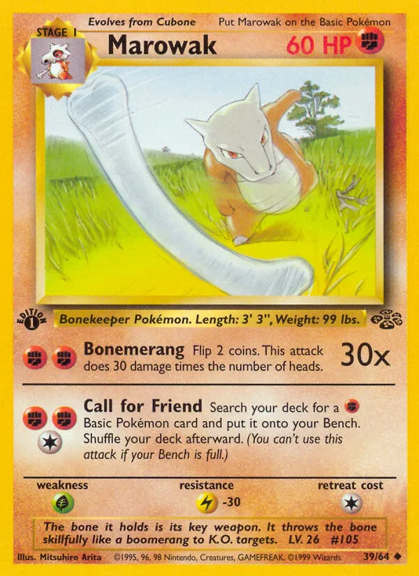 1999 Jungle Marowak #39/64 Uncommon card image