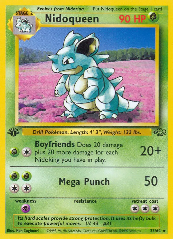 1999 Jungle Nidoqueen #23/64 Rare card image