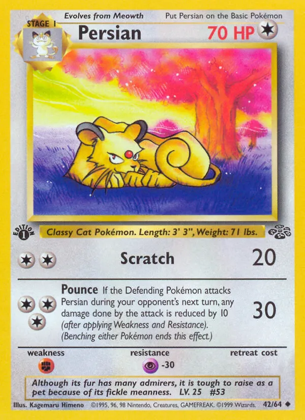 1999 Jungle Persian #42/64 Uncommon card image