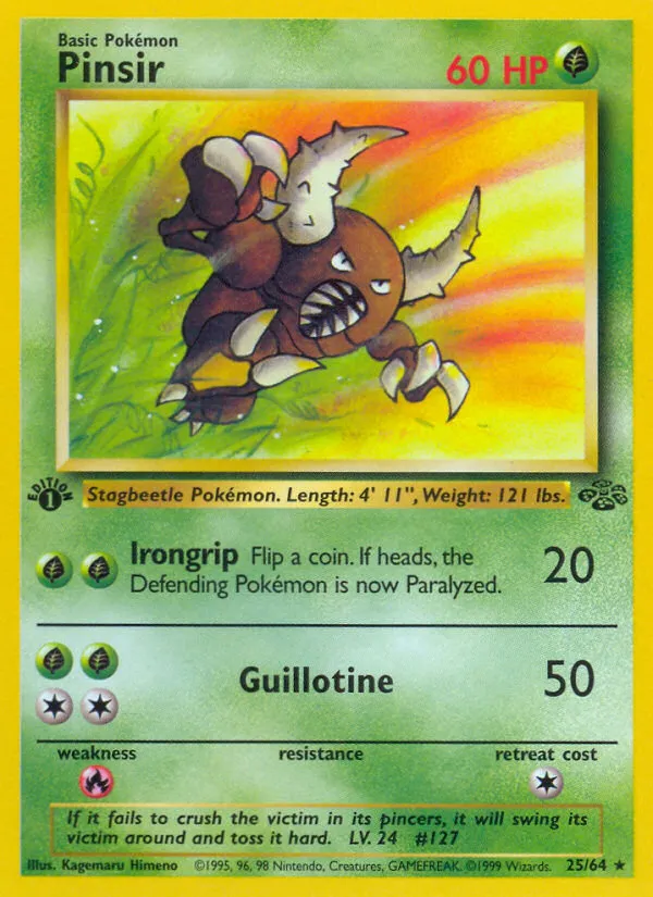 1999 Jungle Pinsir Rare Holo #09/64 Rare Holo card image
