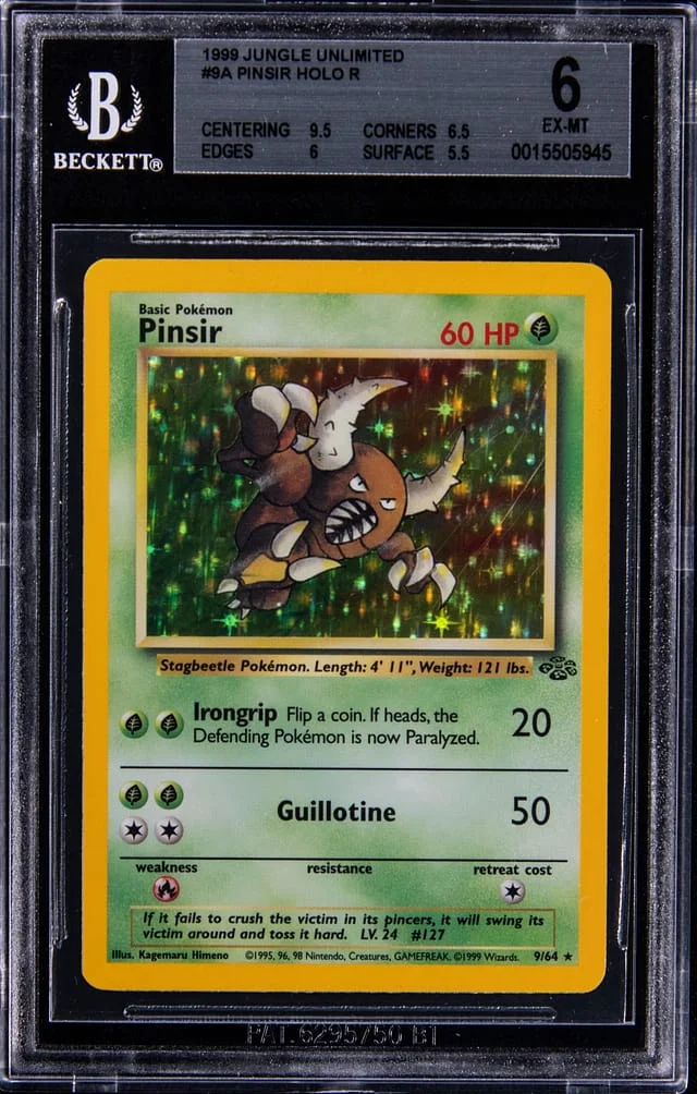 1999 Jungle Pinsir Unlimited Holo R #9A card image