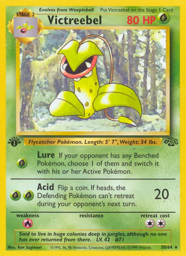 1999 Jungle Victreebel Rare Holo #14/64 Rare Holo card image