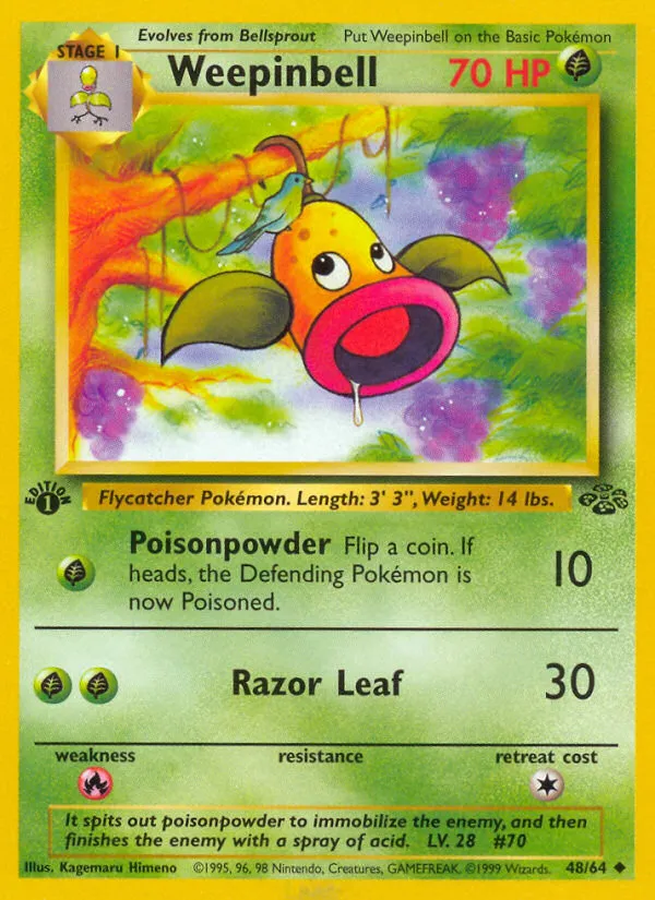 1999 Jungle Weepinbell Uncommon #48/64 Uncommon card image