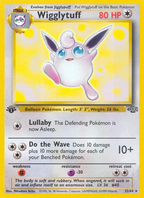 1999 Jungle Wigglytuff #32/64 Rare card image
