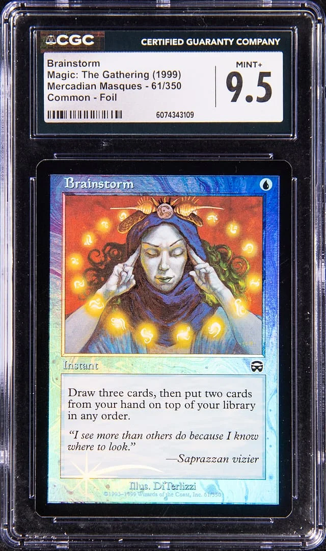 1999 Magic: The Gathering Mercadian Masques Common Foil Brainstorm #61 card image