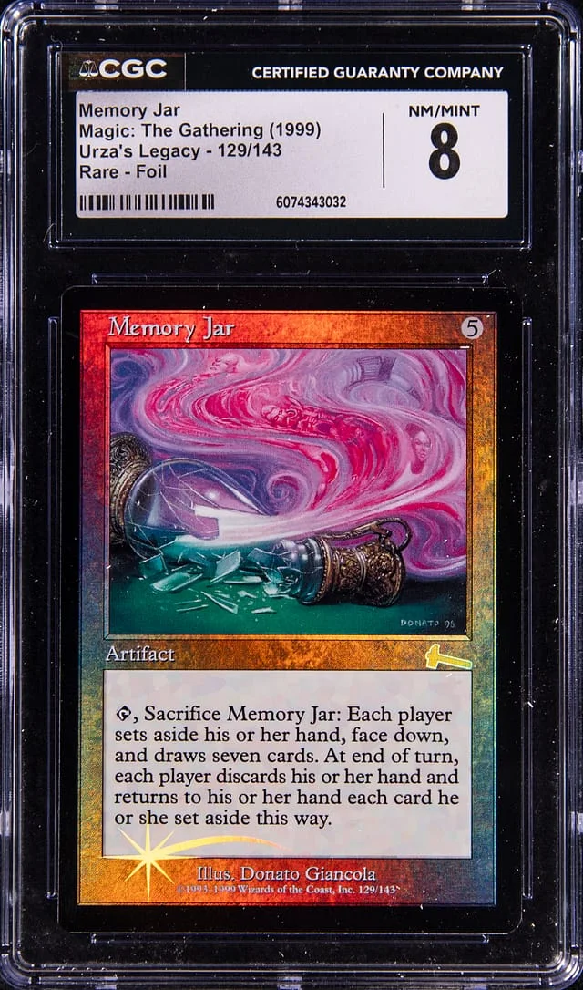1999 Magic: The Gathering Rare Foil Urza's Legacy Memory Jar #129 card image
