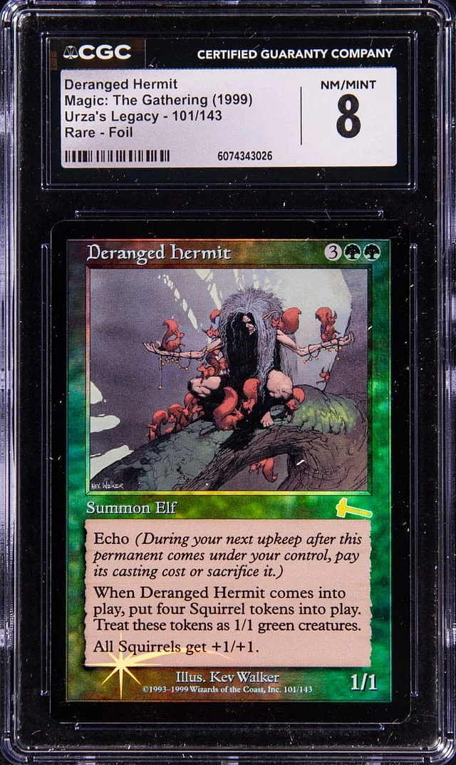 1999 Magic: The Gathering Rare Foil Urza's Saga Deranged Hermit #101 card image