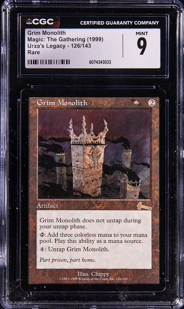1999 Magic: The Gathering Rare Urza's Legacy Grim Monolith #126 card image