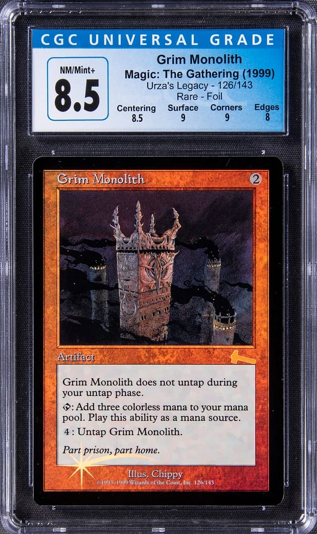 1999 Magic: The Gathering Urza's Legacy Rare Foil Grim Monolith #2 card image
