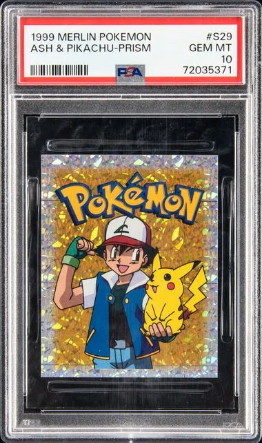 1999 Merlin Pokemon Ash & Pikachu-Prism #S29 card image