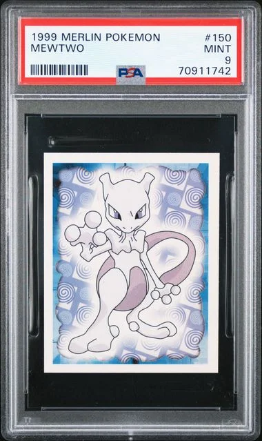 1999 Merlin Pokemon Mewtwo #150 card image