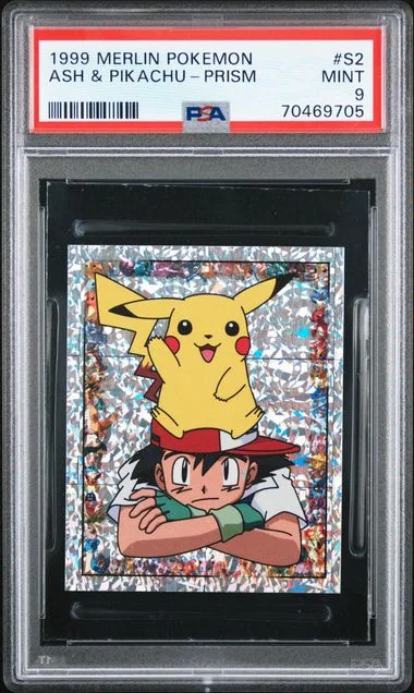 1999 Merlin Pokemon Prism Ash & Pikachu #S2 card image