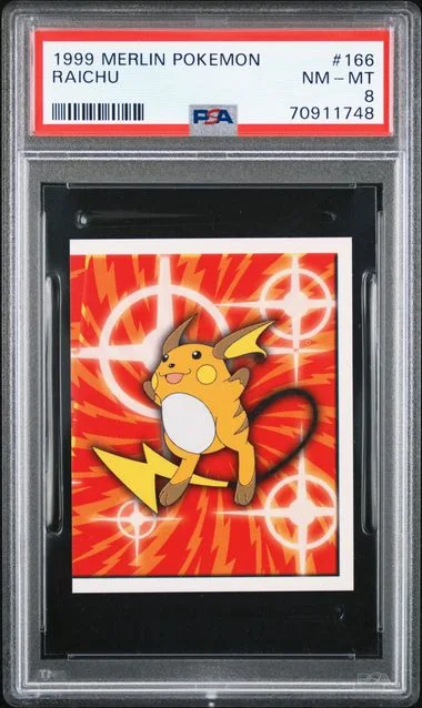 1999 Merlin Pokemon Raichu #166 card image