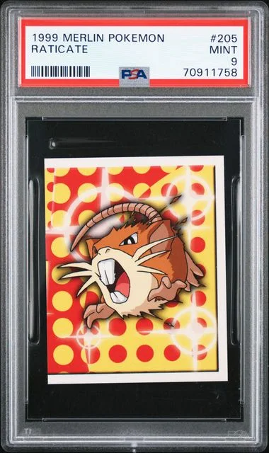 1999 Merlin Pokemon Raticate #205 card image