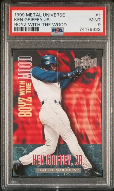 1999 Metal Universe Ken Griffey Jr. Boyz With The Wood #1 card image