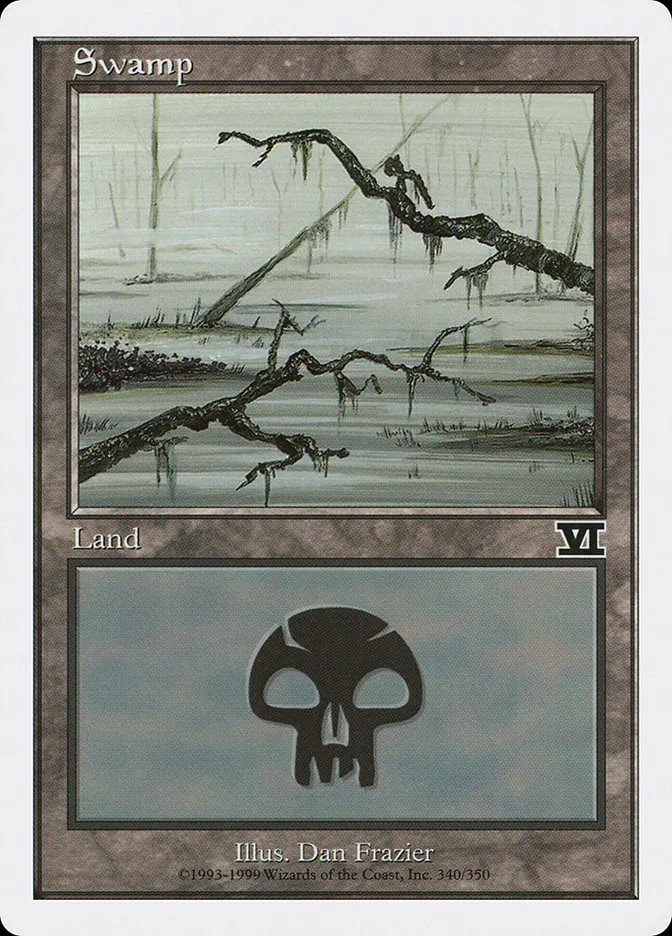 1999 Classic Sixth Edition Swamp common #340 common card image