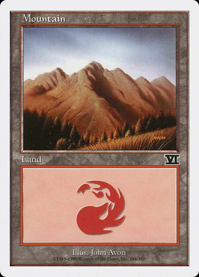 1999 Classic Sixth Edition Mountain common #344 common card image