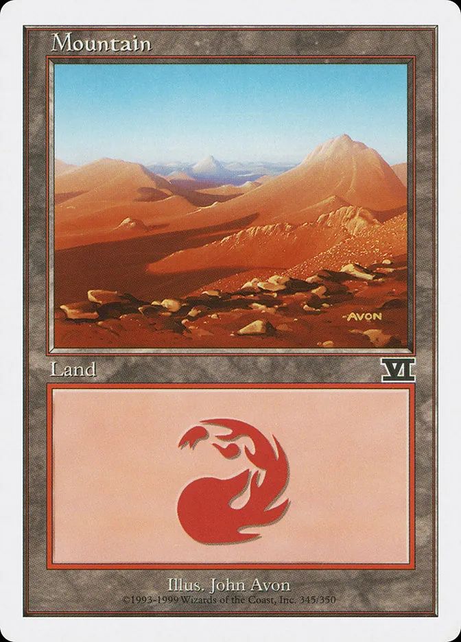 1999 Classic Sixth Edition Mountain common #345 common card image