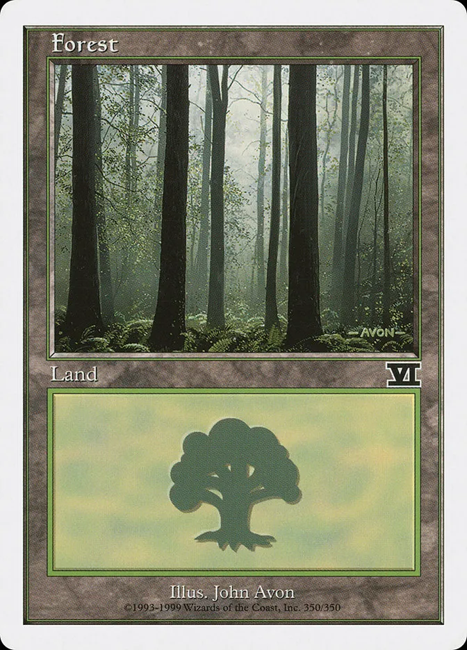 1999 Classic Sixth Edition Forest common #350 common card image