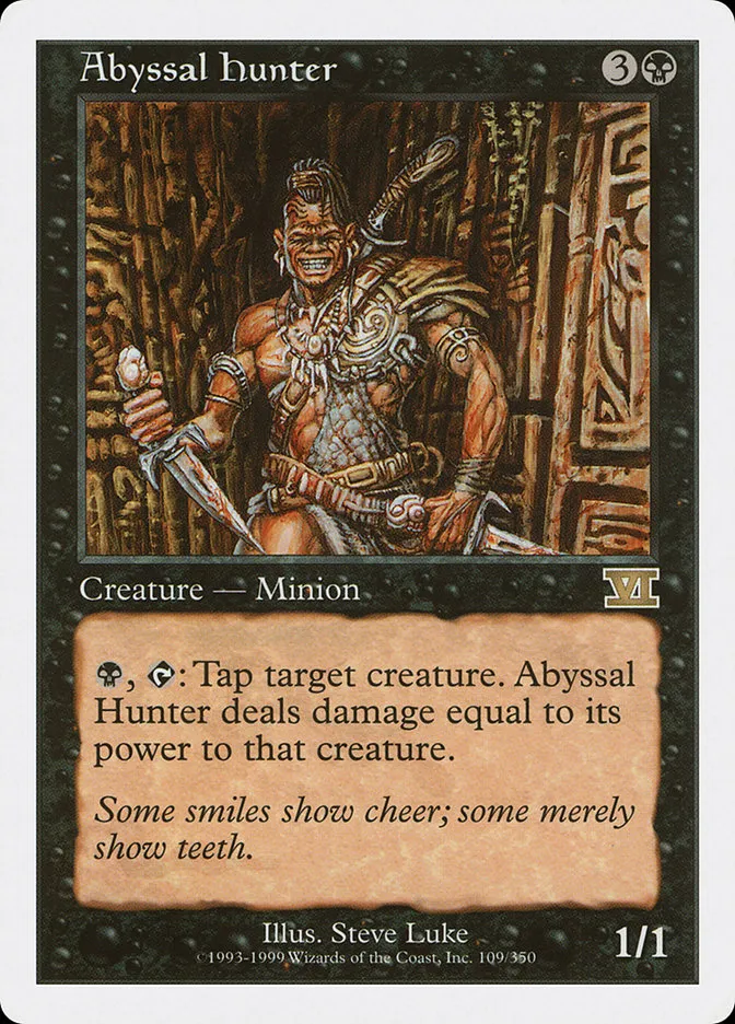 1999 Classic Sixth Edition Abyssal Hunter rare #109 rare card image