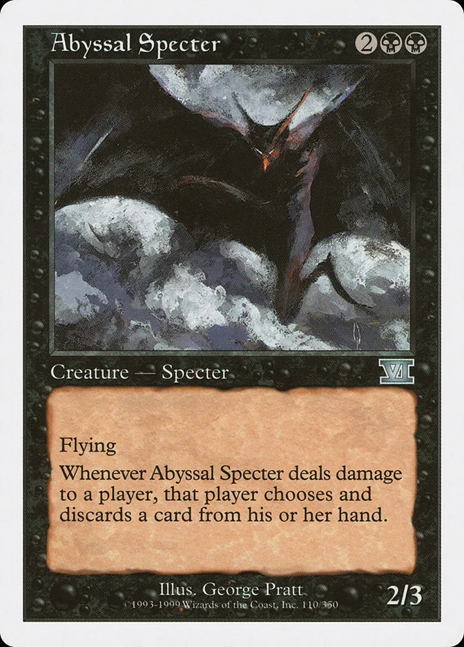 1999 Classic Sixth Edition Abyssal Specter uncommon #110 uncommon card image