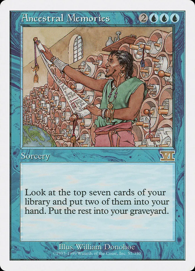 1999 Classic Sixth Edition Ancestral Memories rare #57 rare card image