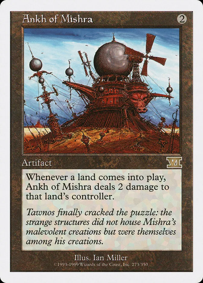 1999 Classic Sixth Edition Ankh of Mishra #273 rare card image