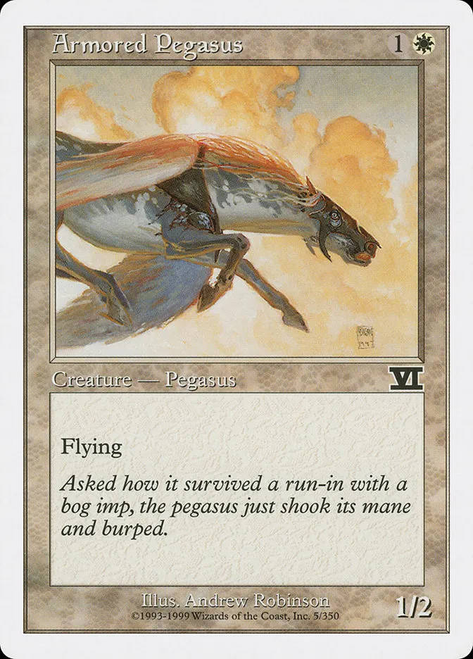 1999 Classic Sixth Edition Armored Pegasus common #5 common card image