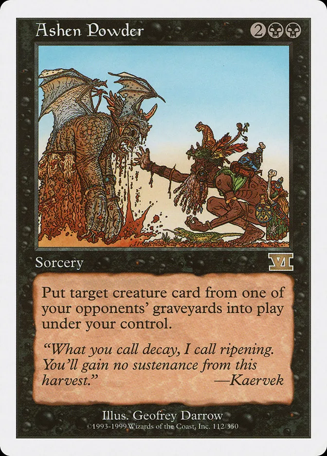 1999 Classic Sixth Edition Ashen Powder rare #112 rare card image