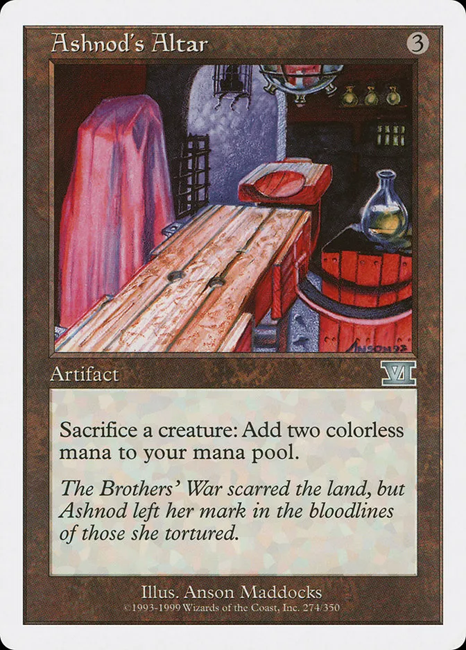 1999 Classic Sixth Edition Ashnod's Altar uncommon #274 uncommon card image