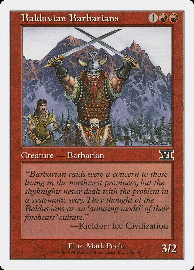 1999 Classic Sixth Edition Balduvian Barbarians #166 common card image