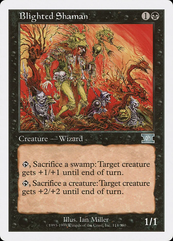 1999 Classic Sixth Edition Blighted Shaman uncommon #114 uncommon card image