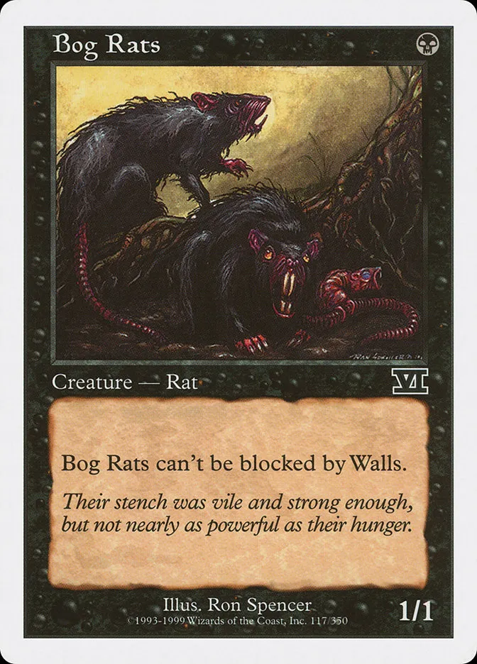 1999 Classic Sixth Edition Bog Rats common #117 common card image
