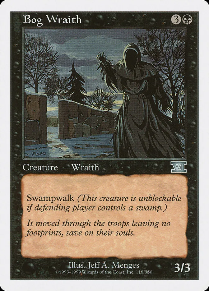 1999 Classic Sixth Edition Bog Wraith uncommon #118 uncommon card image