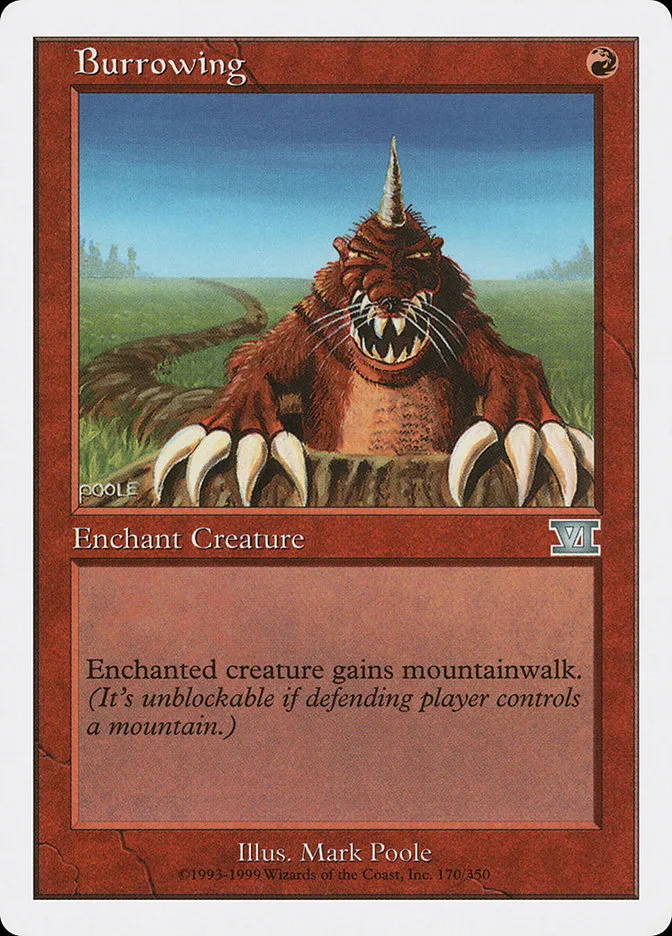 1999 Classic Sixth Edition Burrowing uncommon #170 uncommon card image