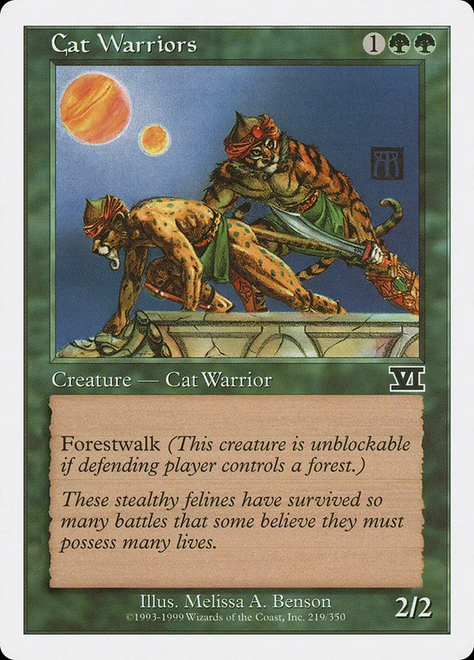 1999 Classic Sixth Edition Cat Warriors common #219 common card image