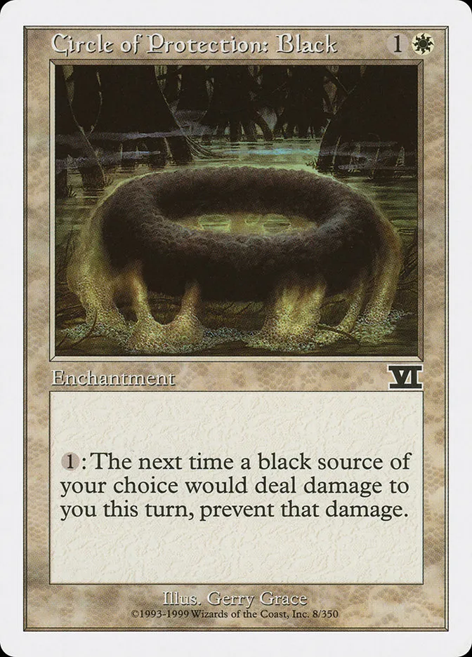 1999 Classic Sixth Edition Circle of Protection: Black common #8 common card image