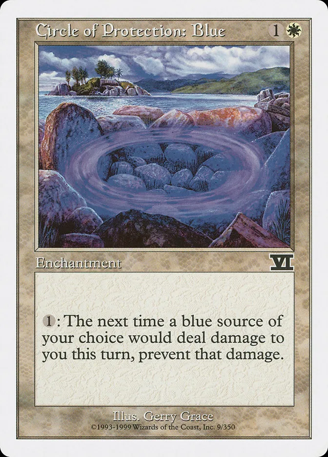 1999 Classic Sixth Edition Circle of Protection: Blue common #9 common card image
