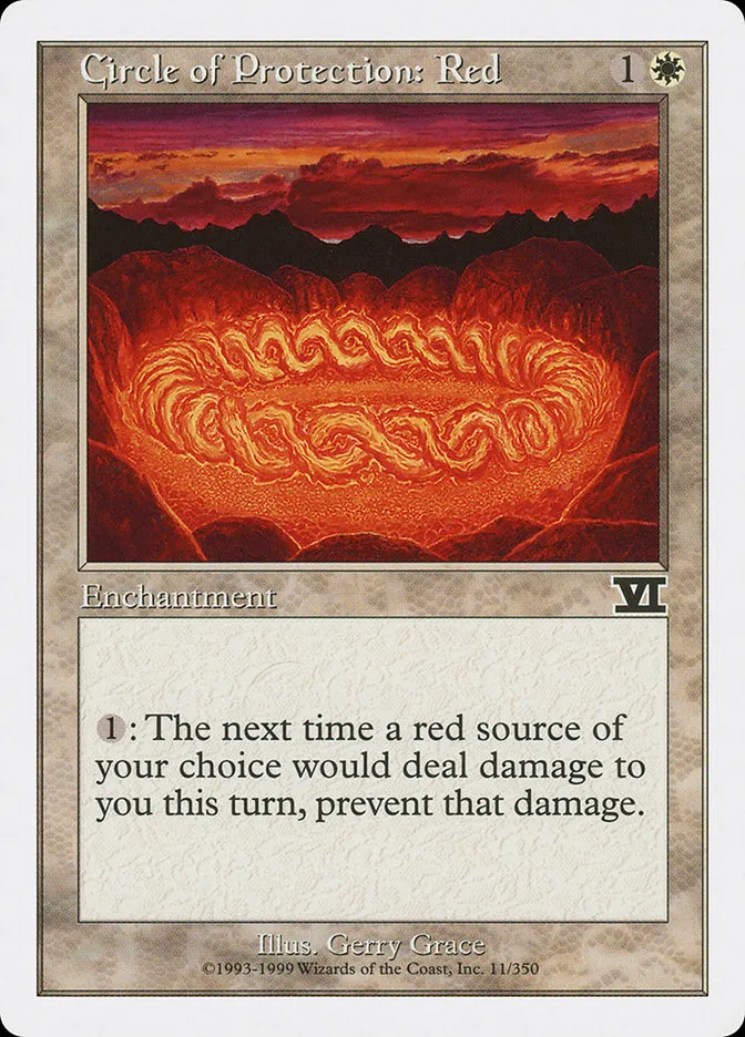 1999 Classic Sixth Edition Circle of Protection: Red common #11 common card image