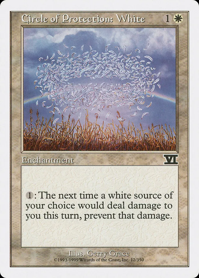 1999 Classic Sixth Edition Circle of Protection: White common #12 common card image