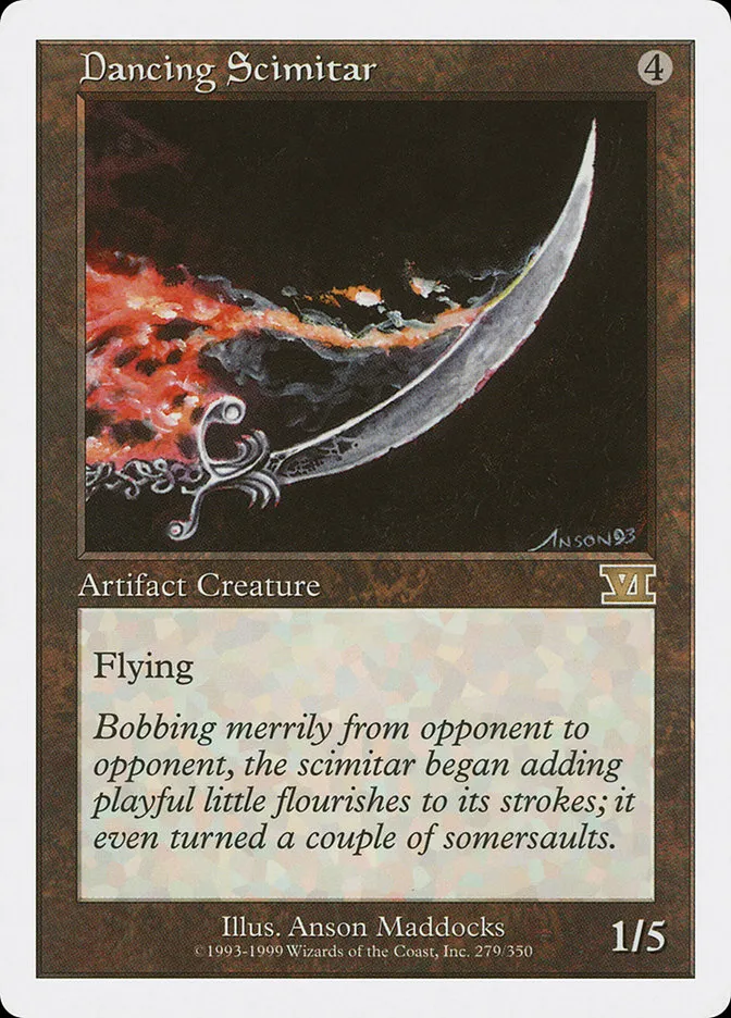 1999 Classic Sixth Edition Dancing Scimitar rare #279 rare card image